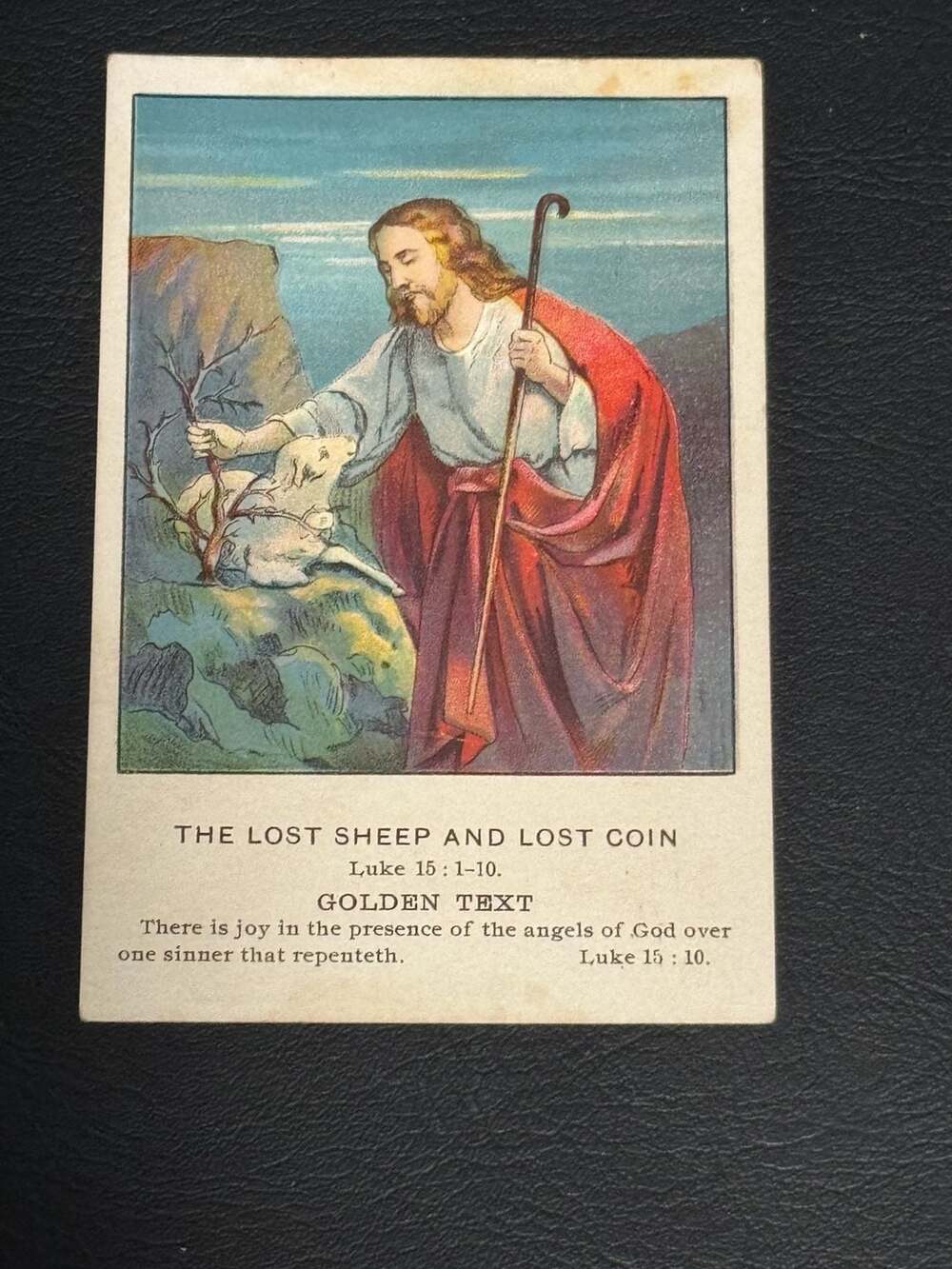 Pictorial Bible Lesson Card The Lost Sheep And Lost Coin 1900